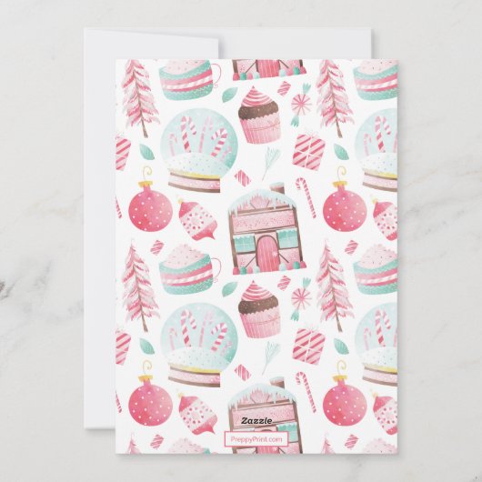 Weihnachten in Aquarellfarbe - Schneeglobe (Rückseite)