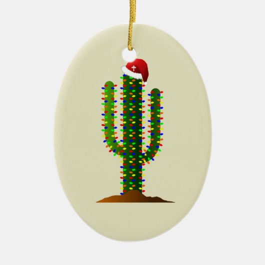Weihnachten in Arizona Keramikornament (Vorne)