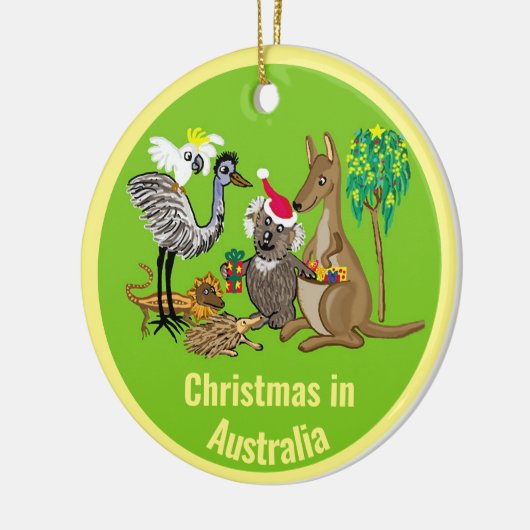 Weihnachten in Australien Keramik Ornament (Links)