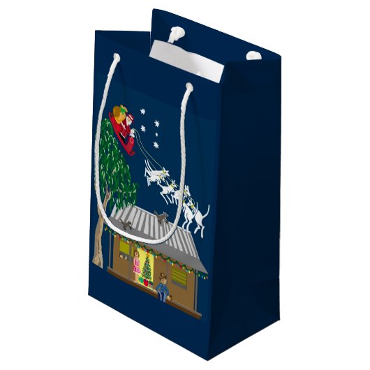 Weihnachten in Australien Kleine Geschenktüte (Rückseite Schrägansicht)