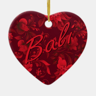 Weihnachten in Bali Batik 1 Keramik Ornament