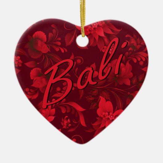 Weihnachten in Bali Batik 1 Keramik Ornament (Vorne)