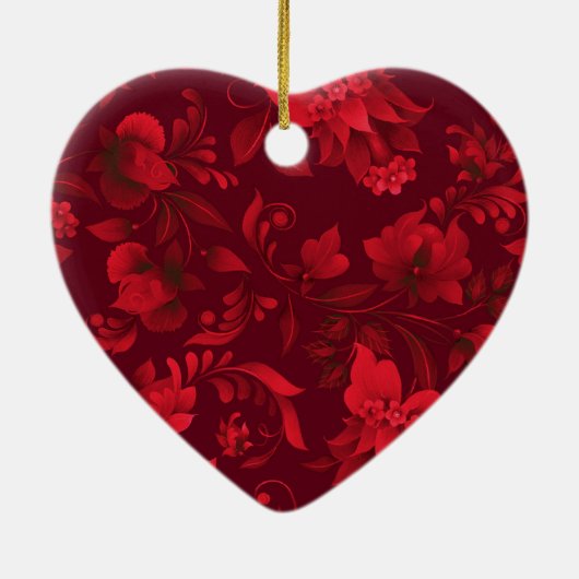 Weihnachten in Bali Batik 1 Keramik Ornament (Hinten)