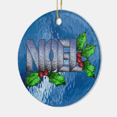 Weihnachten in beflecktem Glas Keramikornament (Links)