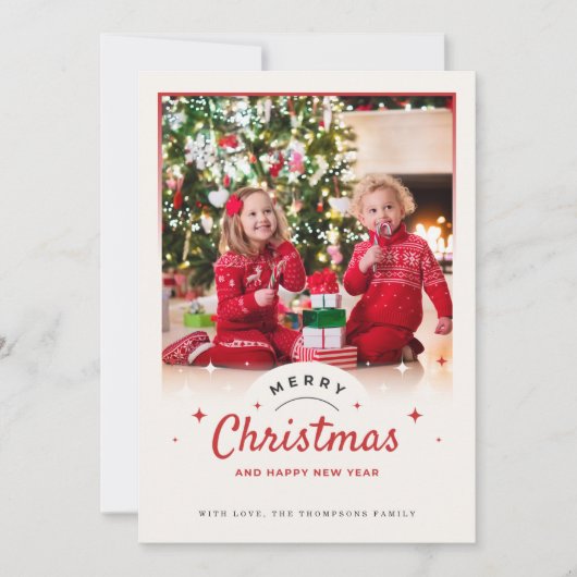 Weihnachten in Beige und Roter Familie (Vorderseite)