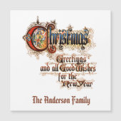 Weihnachten (in beleuchteten Buchstaben) Magnetkarte (Vorderseite)