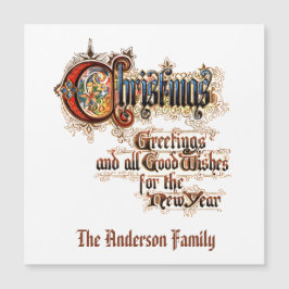 Weihnachten (in beleuchteten Buchstaben) Magnetkarte