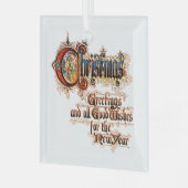 Weihnachten (in beleuchteten Buchstaben) Ornament Aus Glas (Vorderseite links)