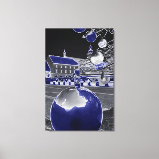 Weihnachten in Blau Leinwanddruck (Vorderseite)