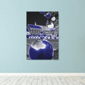 Weihnachten in Blau Leinwanddruck (Insitu (Holzboden))