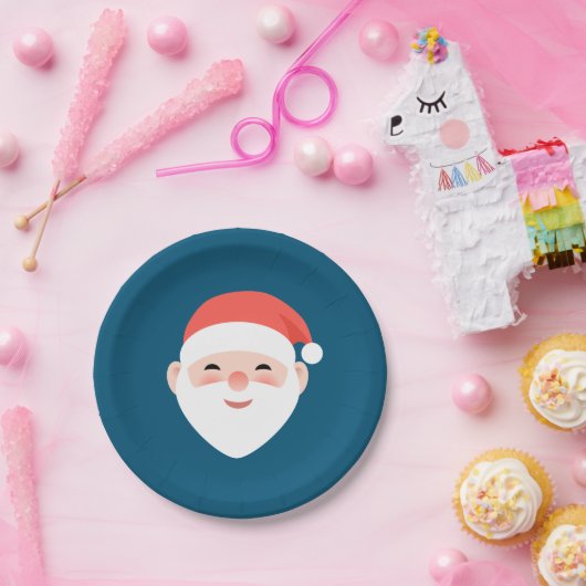 Weihnachten in Blau Pappteller (Party)