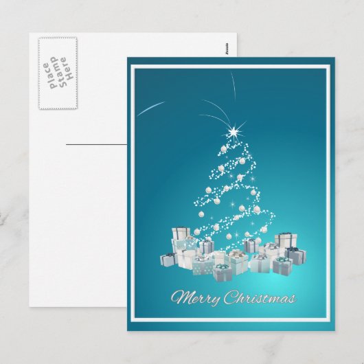 Weihnachten in Blue Postcard (Vorne/Hinten)