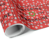 Weihnachten in Brookline Unterschreiben Geschenkpapier (Rolleneckpunkt)