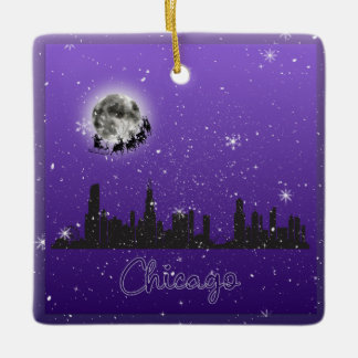 Weihnachten in Chicago, Illinois Keramikornament