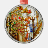 Weihnachten in Chicago Silbernes Ornament (Vorne)