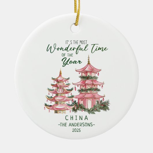 Weihnachten in China Custom Travel Keramik Ornament (Vorne)