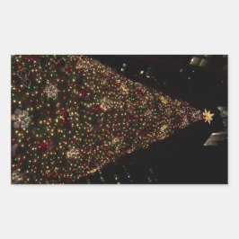 Weihnachten in Daley Plaza Chicago Rechteckiger Aufkleber