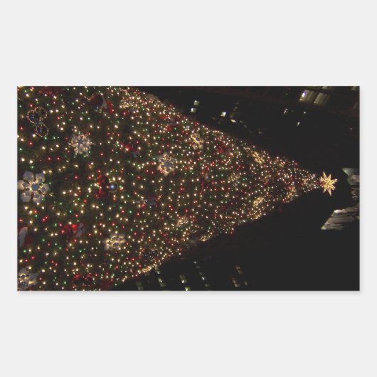 Weihnachten in Daley Plaza Chicago Rechteckiger Aufkleber (Vorderseite)