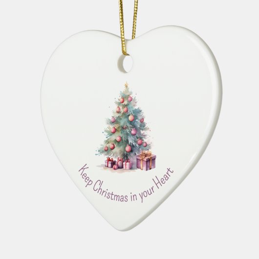 Weihnachten in deinem Herz behalten Keramik Ornament (Links)