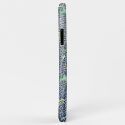 *~* Weihnachten in Demin Holly Poinsettias Case-Mate iPhone Hülle (Hinten/Rechts)