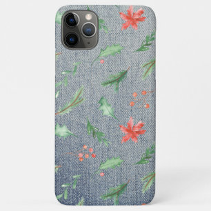 *~* Weihnachten in Demin Holly Poinsettias Case-Mate iPhone Hülle