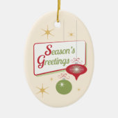 Weihnachten in den 50er Jahren Keramik Ornament (Vorne)