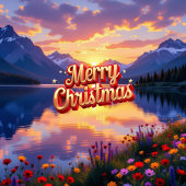 Weihnachten in den Bergen Ornament Karte