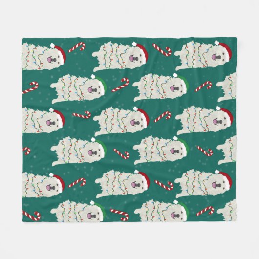 Weihnachten in den Pyrenäen Fleecedecke (Vorderseite (Horizontal))