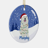 Weihnachten in den Pyrenäen Keramik Ornament (Rechts)