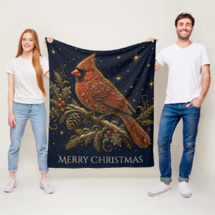 Weihnachten in den Sternen Roter Kardinal Fleecedecke