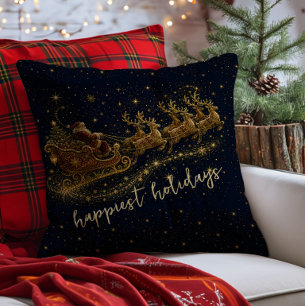 Weihnachten in den Sternen Santas Schlitten Kissen