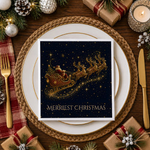 Weihnachten in den Sternen Santas Schlitten Serviette