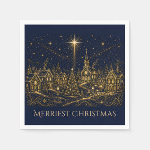 Weihnachten in den Sternen   Weihnachtsdorf Serviette