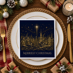 Weihnachten in den Sternen Weihnachtsdorf Serviette