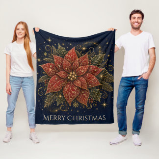 Weihnachten in den Sternen | Weihnachtsstern Fleecedecke