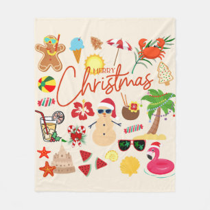 Weihnachten in den Tropen Fleecedecke