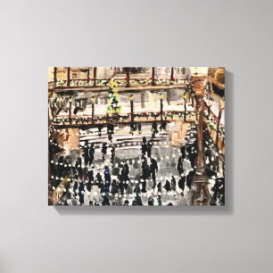 Weihnachten in der Arkade von Willowcatdesigns Leinwanddruck