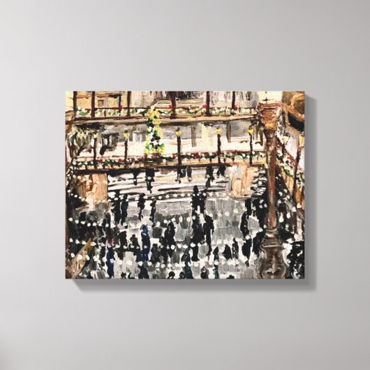 Weihnachten in der Arkade von Willowcatdesigns Leinwanddruck (Vorderseite)