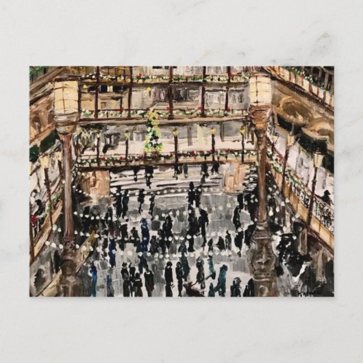 Weihnachten in der Arkade von Willowcatdesigns Postkarte (Vorderseite)