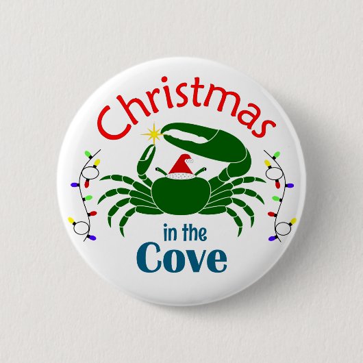Weihnachten in der Bucht Mittelgroßer Knopf Button (Vorderseite)