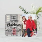 Weihnachten in der City Holiday Foto Card (Stehend Vorderseite)
