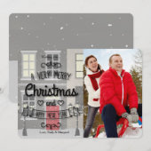 Weihnachten in der City Holiday Foto Card (Vorne/Hinten)