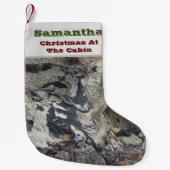 Weihnachten in der Hütte Waldkornwald rustikal Kleiner Weihnachtsstrumpf (Vorderseite)