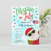Weihnachten in der Juli-Party Einladung (Stehend Vorderseite)