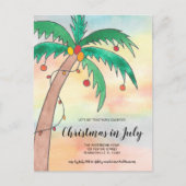 Weihnachten in der Juli-Party Einladung Postkarte (Vorderseite)