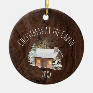 Weihnachten in der Keramik Cabin Keramik Ornament