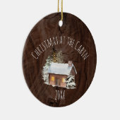Weihnachten in der Keramik Cabin Ornament (Rechts)