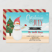 Weihnachten in der Party Einladung im Juli (Vorne/Hinten)