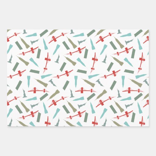 Weihnachten in der Personalisierten Architektur vo Geschenkpapier Set (Vorderseite)