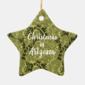 Weihnachten in der Pflanze Arizona Cactus Keramik Ornament (Vorne)